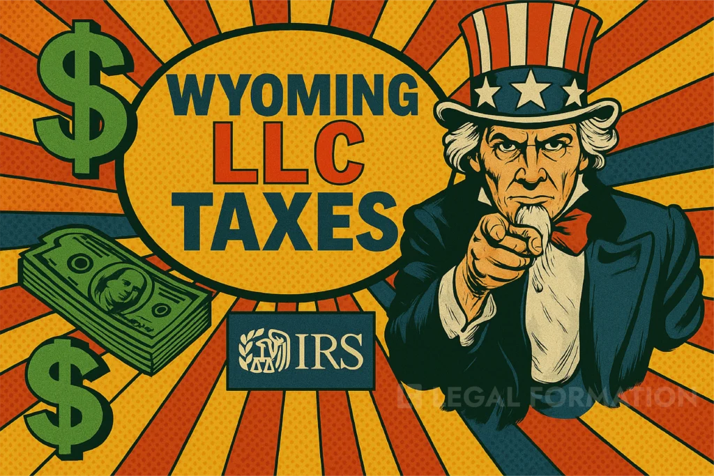 Uncle Sam pointing at you to pay your Wyoming LLC taxes