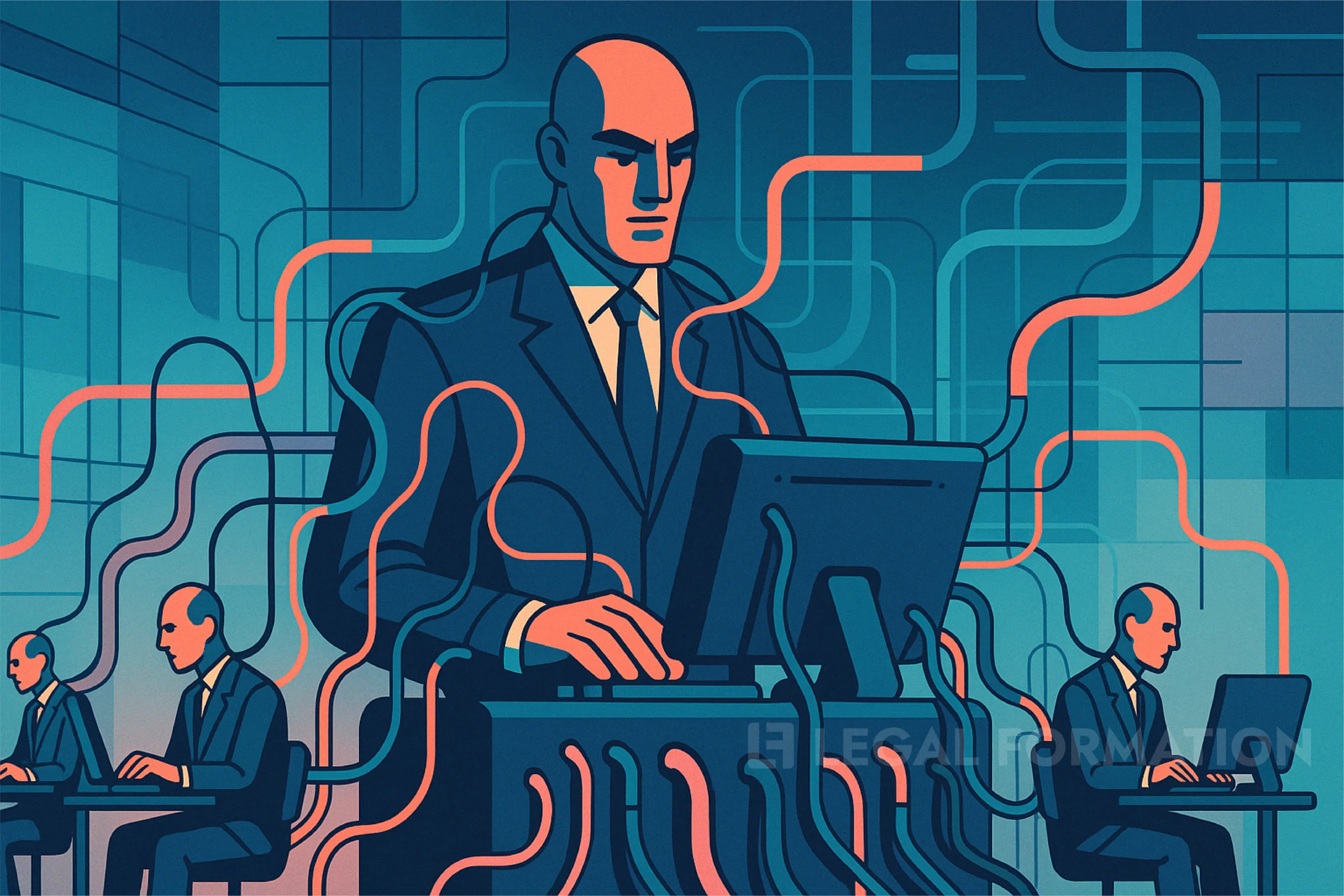 Man with smaller clones working for him representing a Wyoming Series LLC.