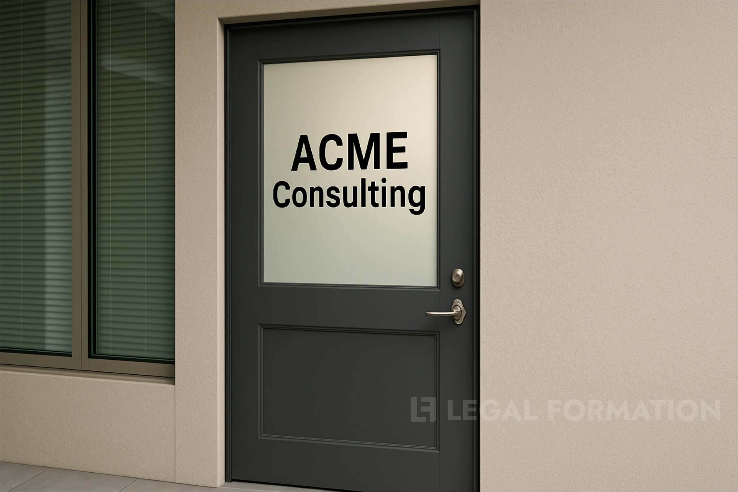 Front door of a consulting business.