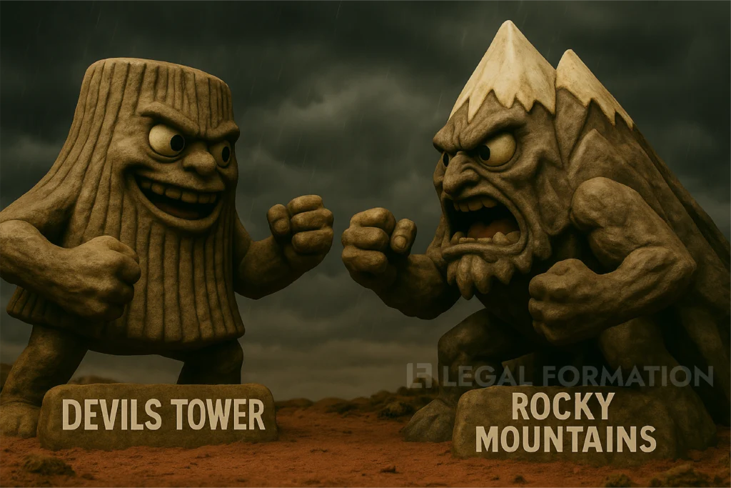 Devils tower vs the rocky mountains in a whos better LLC contest.
