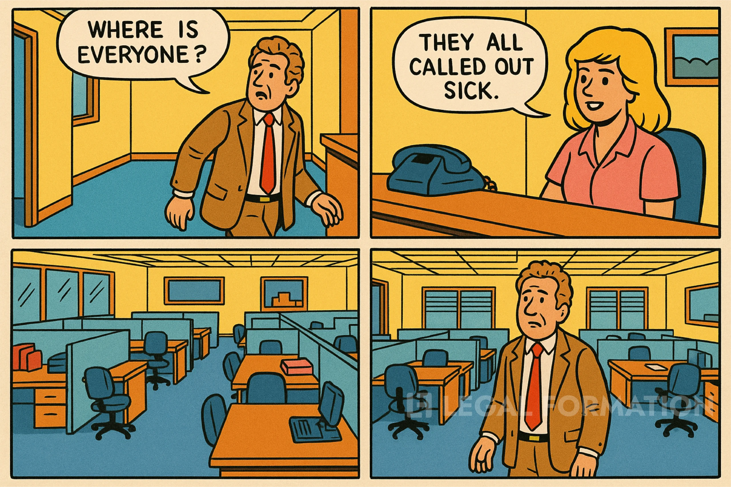 A cartoon about small business healthcare