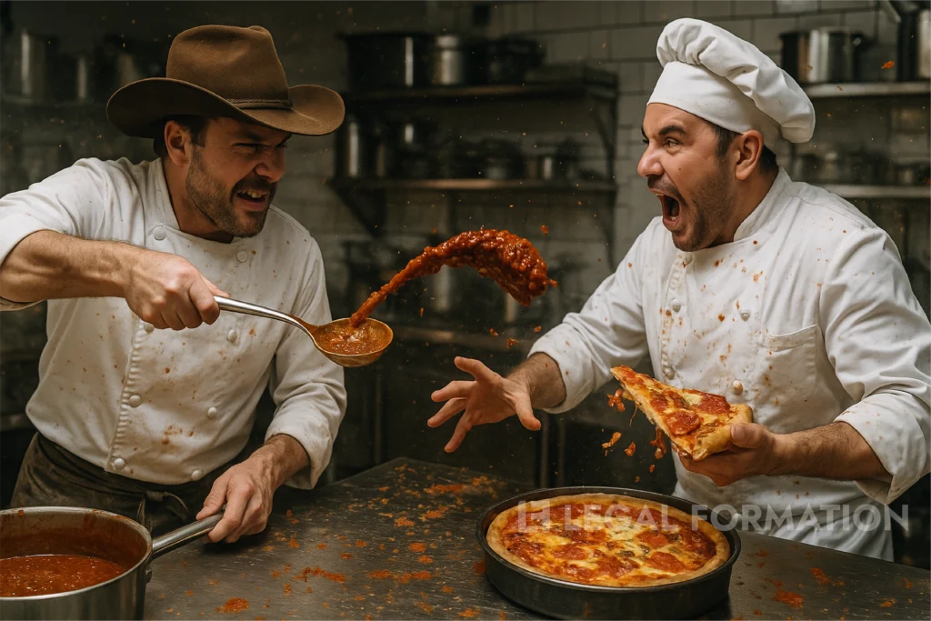 A comparison of Wyoming LLC and Illinois LLC through a Wyoming chili cook and an Illinois pizza chef.