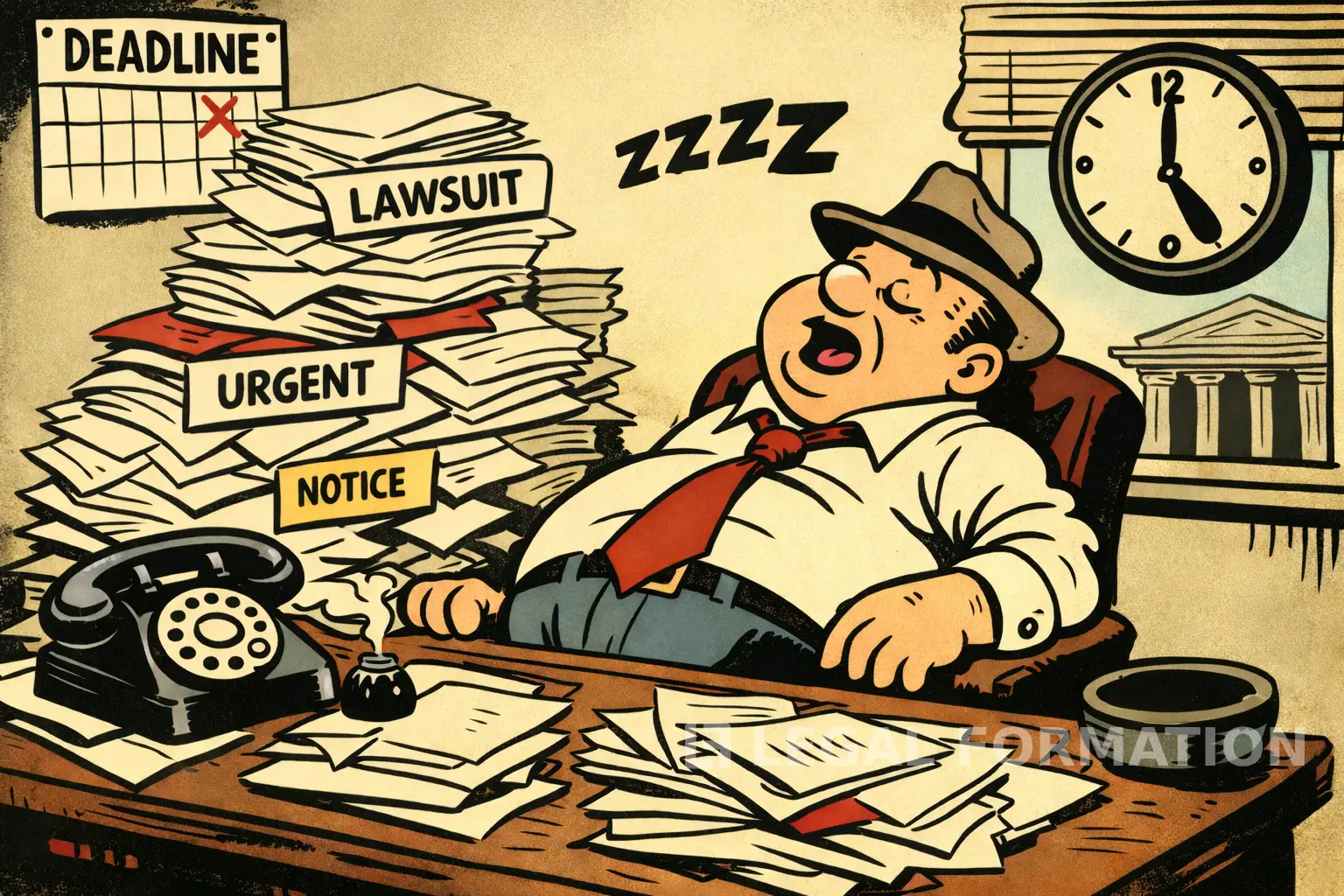 Cartoon of a Wyoming Registered Agent sleeping.