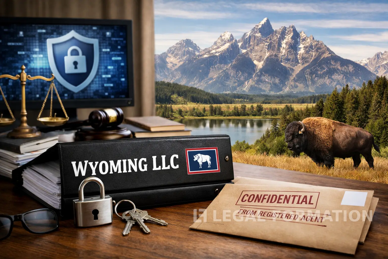 ai generated image of Wyoming Registered Agent privacy
